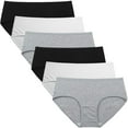 thumbnail image 1 of INNERSY Hipster Underwear for Women Cotton Panties by The Pack of 6 (L, Black/White/Gray), 1 of 6