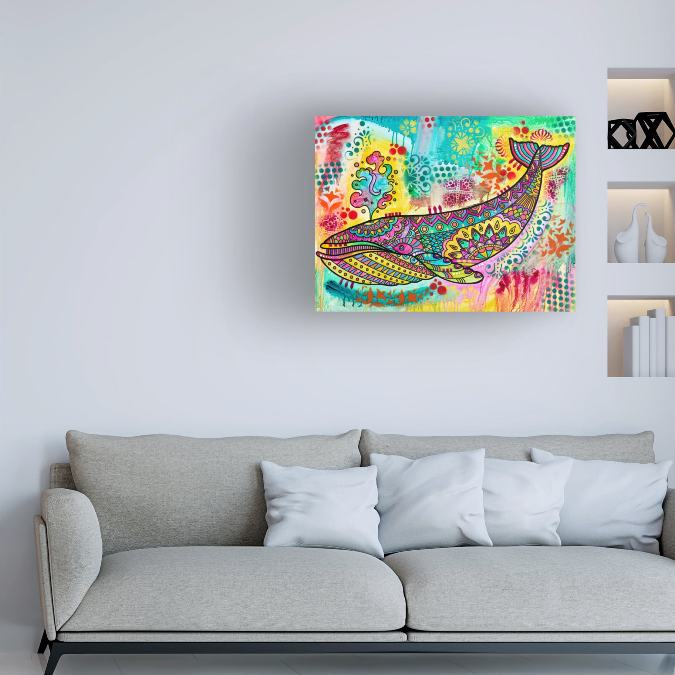 Canvas Wall Art - Dean Russo 'Blue Whale' Wall Art for Living Room, Bedroom, or Office Décor by Trademark Fine Art - 32 x 24 Inches