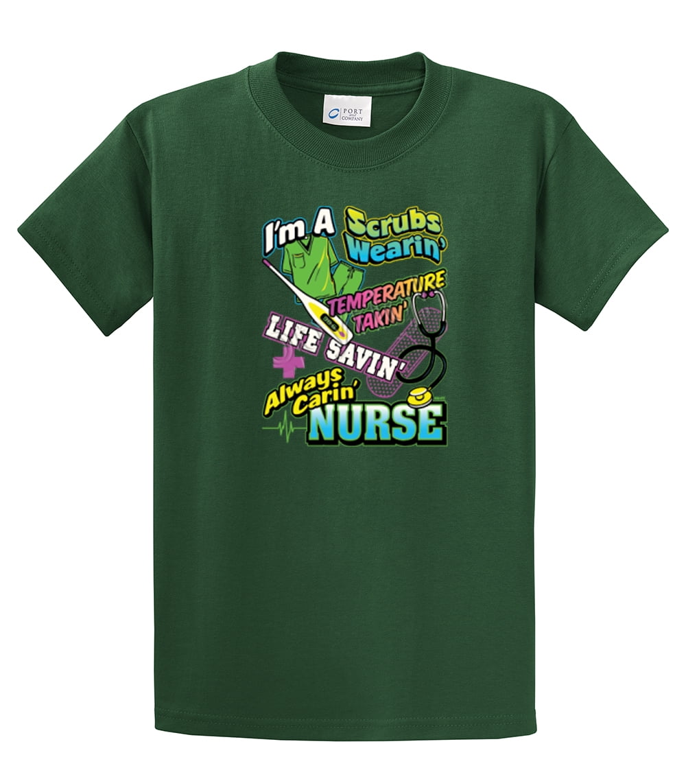 Nurse Short Sleeve T-shirt I'm A Scrubs Wearin' CNA Assistant Plus Funny Tee - Picture 29 of 104