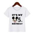 thumbnail image 3 of Ropa infantil con estampado de Mickey Mouse de Disney, es mi cumpleaños de 1, 2, 3, 4, 5, 6, 7, 8 y 9 años, camisetas para niños y niñas, lindas camisetas para bebés y niños, 3 of 5