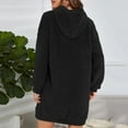 thumbnail image 4 of hotojiny Plush Nightgowns for Women Fuzzy Hoodies Loose Sleepshirt Fluffy Long Sleeve Winter Warm Homewear Fleece Loungewear, 4 of 5