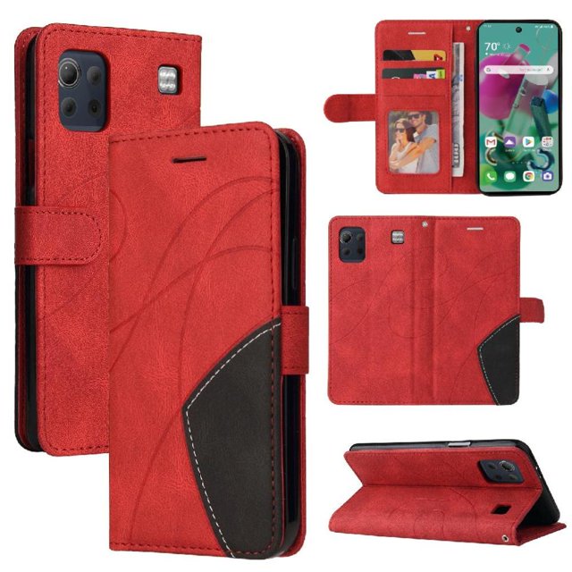 GANGXUN Flip Case for LG K92 5G – Leather Wallet Cover with Card Slots, Kickstand & Color Stitching Protective Folio