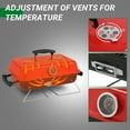 thumbnail image 5 of Tcbosik Portable Charcoal Grill, 20.8" Compact Tabletop Barbecue Smoker, BBQ Grill with Lid for Outdoor Cooking Camping Picnic, Red, 5 of 9