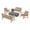 Gray/Natural, variant on Danelle Outdoor 6 Piece Wood and Wicker Chat Set with Fire Pit, Mixed Black and Light Gray