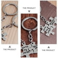 thumbnail image 6 of Raindrops Silver Metal Jigsaw Keychains with Lovely Letter Design for Bag Decoration and Car Keys, 6 of 7