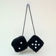 thumbnail image 1 of Dado de peluche con estampado de pelo largo de 7,5 cm, colgante para coche, 1 of 6
