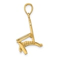thumbnail image 2 of 14K Yellow Gold Polished Finish 3-Dimensional Lattice Design Beach Chair Charm Pendant, 2 of 4