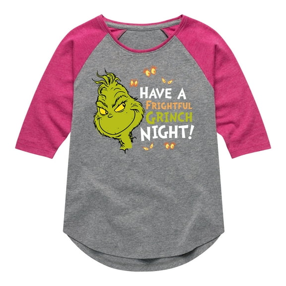 The Grinch - Have A Frightful Grinch Night - Toddler & Youth Girls Raglan Graphic T-Shirt