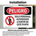 thumbnail image 3 of (2 Pack) Authorized Personnel Only Spanish OSHA Danger Sign 7 Inch X 5 Inch Vinyl Label Decal Sticker Weather Resistant, UV Protected for Workplace, Business, and Construction Site,, 3 of 7
