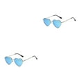 thumbnail image 4 of mmirethe Eyes In Style With Heart Shaped Mulitple Colours Sun Glasses silver frame skyblue 2Set, 4 of 6