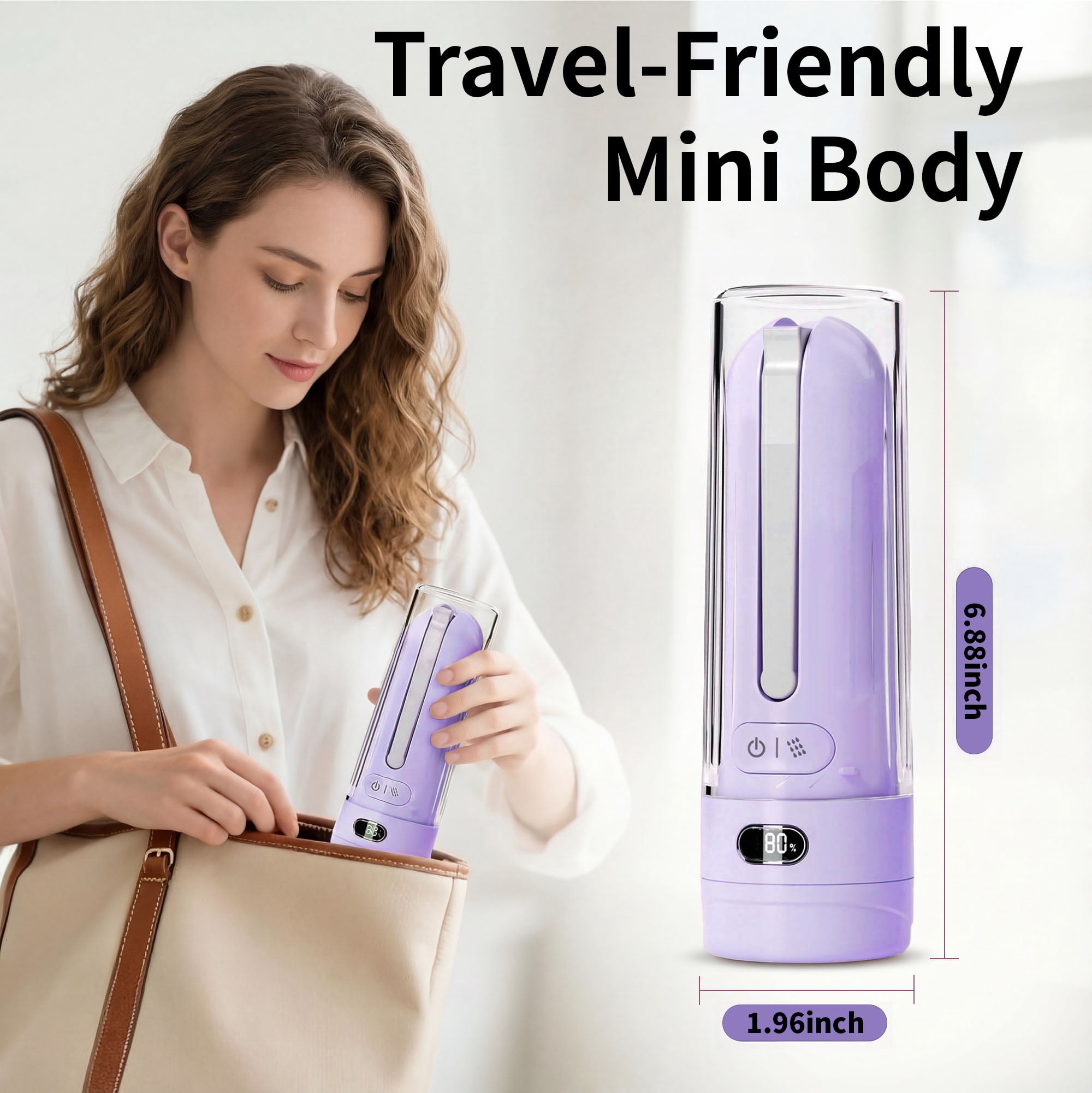 Portable Bidet for Travel, Personal Hygiene Sprayer Bottle Buddy for Women & Men, Mobile Bidets Portatil for Toilet,Rechargeable Electric Handheld High-Pressure Foldable USB-C Battery-Powered-Purple