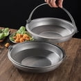 thumbnail image 4 of TISHITA Sukiyaki Nabe Pot Sukiyaki Pan with Handle Campfire Round Noodle Pot Rustproof No Lid Camping Pot Camping Hanging Cooking Pot 22cm Argent, 4 of 8