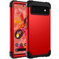 thumbnail image 2 of Mantto for Google Pixel 6 Case, 3 in 1 Heavy Duty Rugged Hybrid Anti Slip Shockproof Hard PC Cover Soft Silicone Bumper Non-Slip Protective Phone Case Cover for Google Pixel 6 2021,Red, 2 of 8