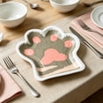 thumbnail image 4 of Hyknon 10Pcs Paw Party Paper Plates, 8x9 Inch Cute Disposable Dinner Dessert Plates, Dining Dinnerware Plate Sets for Birthday Baby Shower Salad Cake, Coffee, 4 of 6
