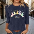 thumbnail image 2 of Mujeres 3/4 Manga Tops Y Blusas Impresas Cuello Redondo Casual Otoño Invierno Blusa, 3/4 Manga Casual Tops para Mujeres, 2 of 7