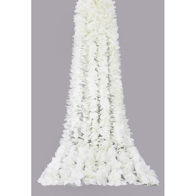 4 Uds. De flores artificiales blancas, guirnalda de glicina de seda, flores colgantes falsas, telón de fondo de vid de glicinia, guirnalda de flores para boda