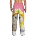 thumbnail image 3 of Uemuo A Funny Cat Pattern Men's Wide Leg Palazzo Lounge Pants with Pockets Light Weight Loose Comfy Casual Pajama Pants-Medium, 3 of 9