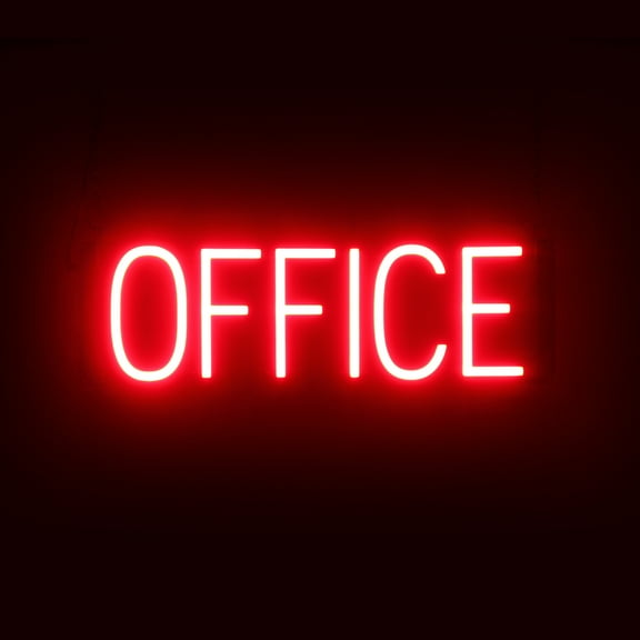SpellBrite OFFICE LED Sign for Business. 20.5" x 6.3" Red OFFICE Sign Has Neon Sign Look With Energy Efficient LED Light Source. Visible from 500  Feet, 8 Animation Settings.