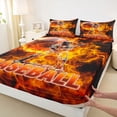 thumbnail image 5 of Erosebridal Fire Baseball Full Size Sheets, Sport Bed Sheets for Men and Boys, 4 Pieces, 1 Flat Sheet, 1 Fitted Sheet and 2 Pillowcases, 5 of 6