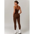 thumbnail image 3 of IDOPIP 2 Piece Workout Sets for Women High Waisted Seamless Butt Lifting Leggings Gym Yoga Outfit Stretchy Sports Bra Set S Brown, 3 of 6