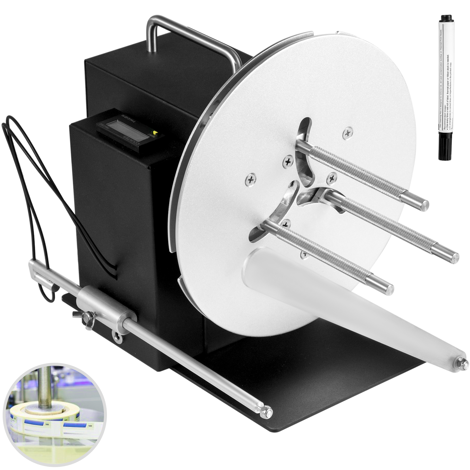 VEVOR R9 Automatic Label Rewinder, with Counting Device 120mm Width