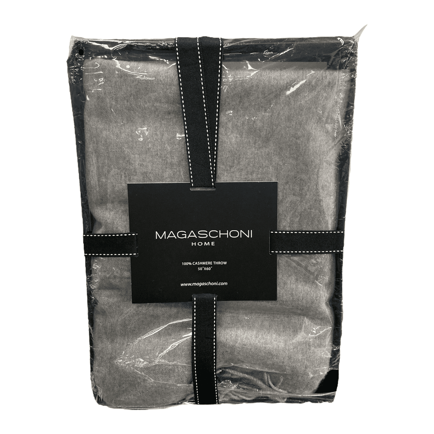 Magaschoni Soft Comfortable 100% Cashmere Fringe Throw 50' x 60' Flannel Heather