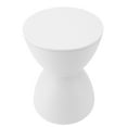 thumbnail image 3 of Taburete de plástico moderno con forma de reloj de arena blanco, estilo nórdico para baño y probador, 3 of 10