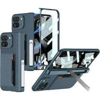 Magnetic Case for Google Pixel 9 Pro Fold Case Wallet with Card Holders, Camera Cover & Kickstand Built-in Screen Protector Anti-Scratches Shockproof Protective Case, Green