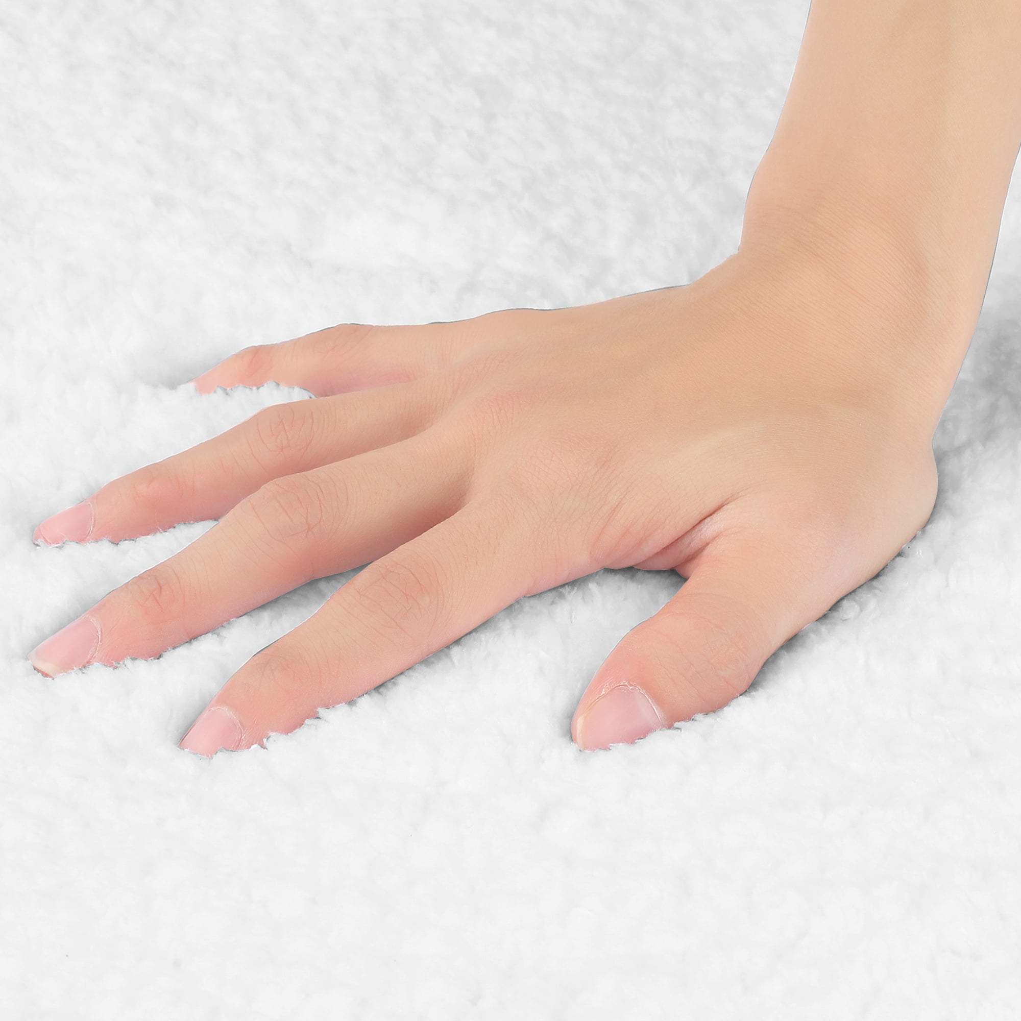 Unique Bargains Non-Slip Thick Microfiber Soft Plush Bathroom Mat Quick Dry Bath Rug White 16"x24"