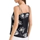 thumbnail image 3 of Top de satén Inspire Chic para mujer 2025, sin mangas, con escote en V, floral, talla XS, negro, 3 of 6