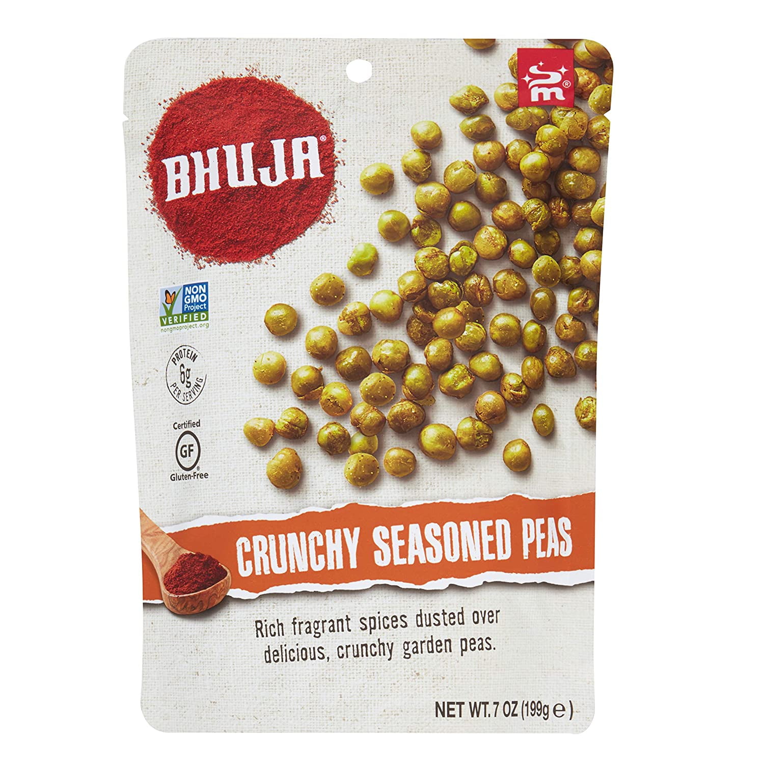 Bhuja Snacks Crunchy Seasoned Peas Gluten Free 7 oz