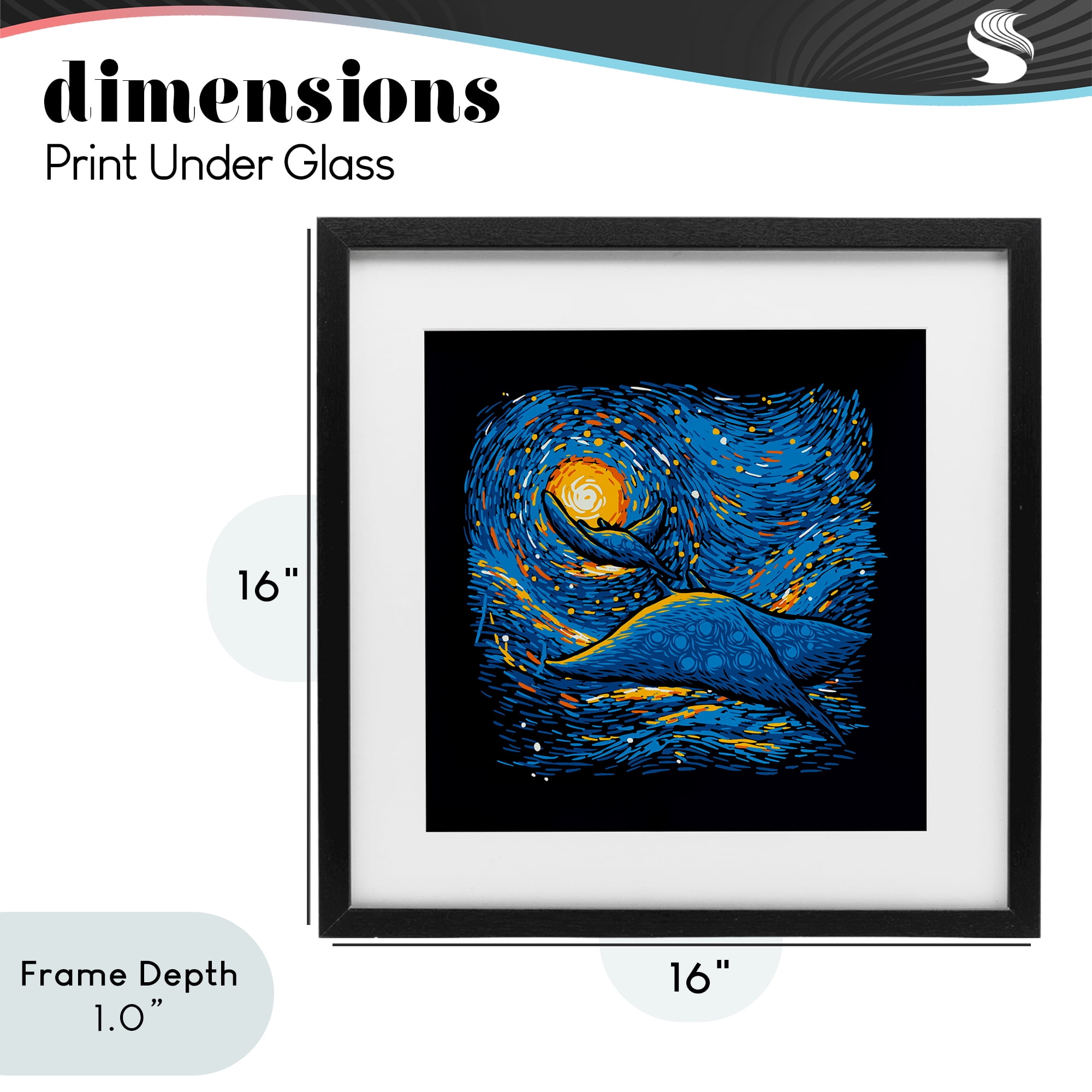 Stupell Industries Impressionist Manta Rays Black Framed Print Under Glass, design by Tobe Fonseca
