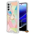 thumbnail image 3 of For Samsung Galaxy S24 5G Fashion Design Pattern Hybrid Ring Kickstand Bling Diamond Hard PC TPU Protective Phone Case Cover by Xpression - Purple Marble Rhombic, 3 of 9