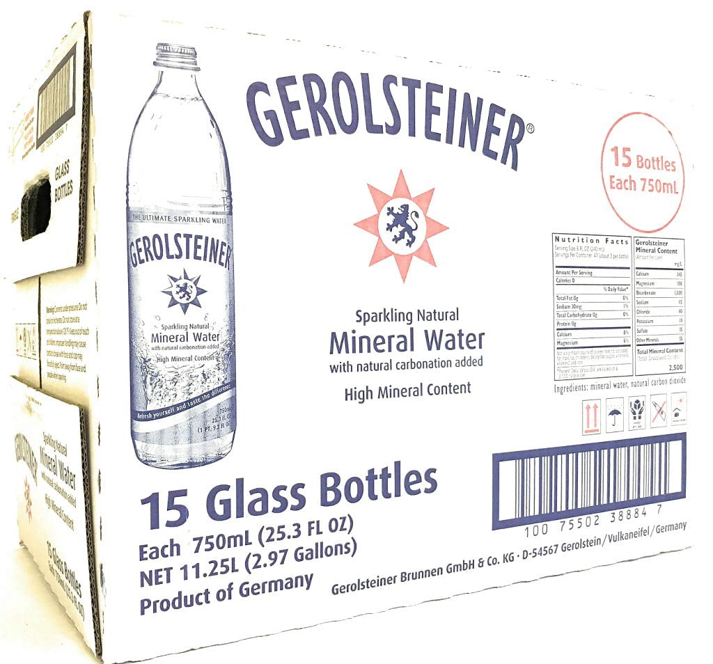 (Pack of 15) Gerolsteiner Sparkling Natural Mineral Water, 25.3 fl oz