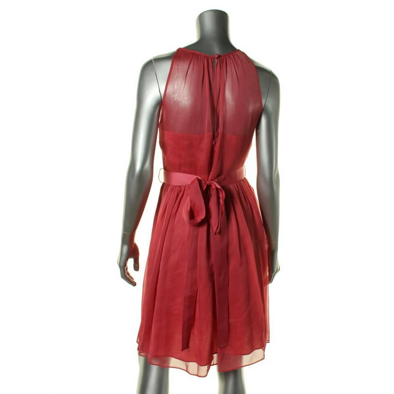 Adrianna Papell Womens Love Story Chiffon Halter Cocktail Dress Walmart