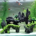 thumbnail image 1 of SNNROO Mountain View Decor Rockery Landscape Rock Hiding Cave Tree Aquarium Ornament Fish Tank Decoration, 1 of 8