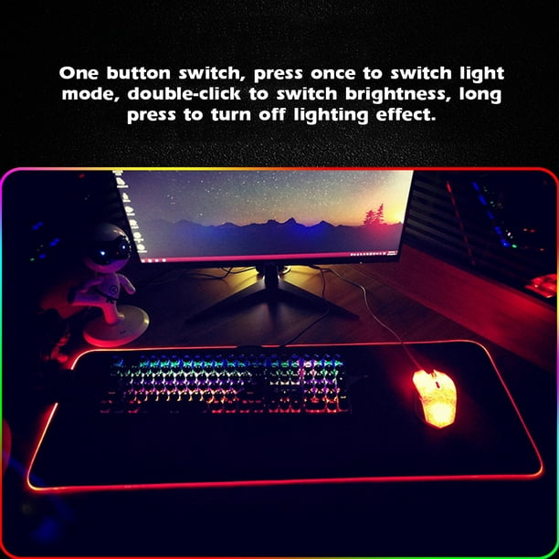 Tapis de Souris Gamer Lumineux LED 14 modes d'éclairage Gaming 800