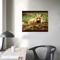 thumbnail image 3 of Nawypu  Sleeping Fox Kit Peaceful Forest Floor Lush Nature Canvas Wall Art, Design By Carrie Ann Grippo-Pike 20x16 inch, 3 of 4