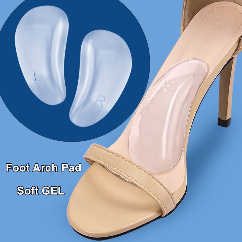 Arch Support Insoles for Adults, Thickened Flat Foot Gel Self-adhesive Invisible Shock Absorbing Foot Pads, 2Pair