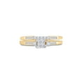 thumbnail image 2 of 10kt Yellow Gold Princess Diamond Bridal Wedding Ring Band Set 1/3 Cttw, 2 of 5