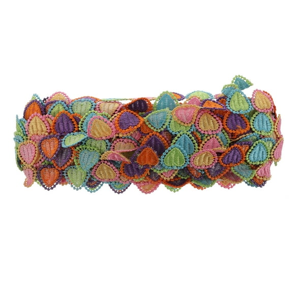 COSMOBETTY Flower Lace Edge Trim Multi Colored Polyester Silk For Jewelry Making 1 Set