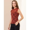 thumbnail image 4 of INSPIRE CHIC Blouse Sans Manches en Dentelle à Volants Semi-Transparente pour Femme, 4 of 6
