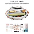 thumbnail image 4 of Tote Bag for Women - White Halloween Pumpkins Shoulder Bag - Large Utility Work Duffle Bag with Zipper Handbag for Travel, Work, Sprots, 4 of 5