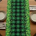 thumbnail image 5 of Table Runners 70 Inches Long Dress Scarves, St. Patrick's Day Farmhouse Coffee/Dining/Kitchen Table Decor, Holiday Table Runner, Spring Shamrocks Farmhouse Green Checkered 13x70 Inch, 5 of 9