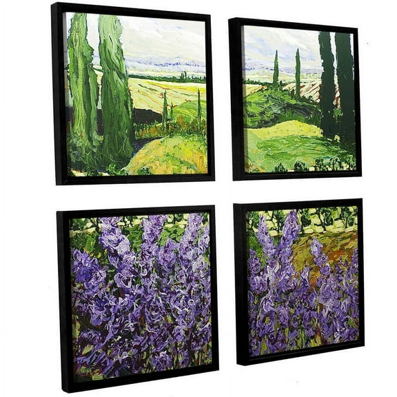 ArtWall Allan Friedlander "Chinaberry Hill" 4-Piece Floater Framed Canvas Square Set