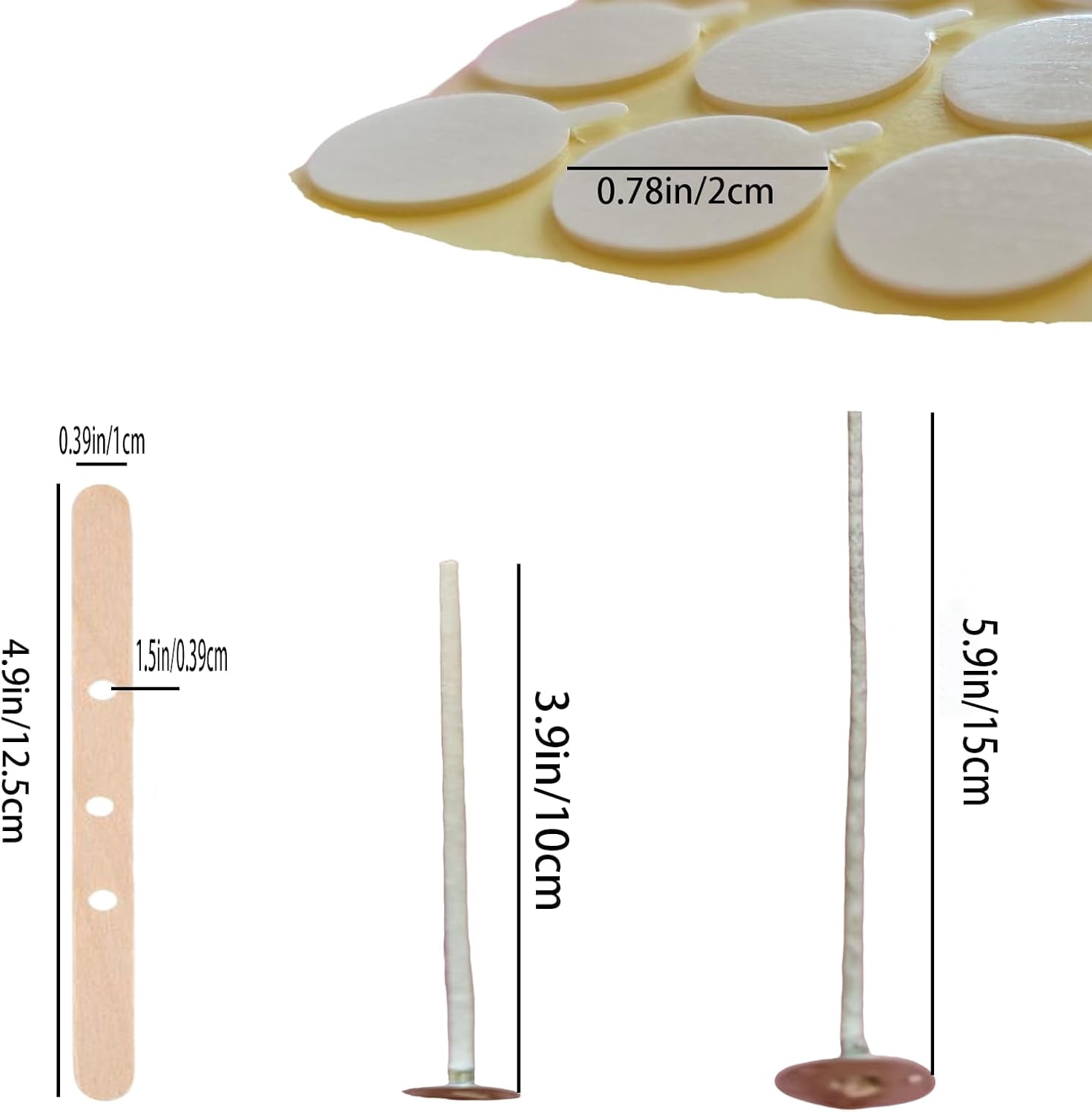 Candle Wicks for Candle Making, Pre-Waxed Cotton Candle Wicks Kit with Wick Stickers, Candle Wick Holders & Clips, Candle Making Supplies for DIY Candles
