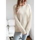 thumbnail image 5 of Jersey de punto de manga larga con cuello redondo para mujer Tops ajustados a rayas, 5 of 7