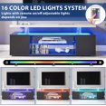 thumbnail image 6 of 51" TV Stand, Gaming Entertainment Center Media Storage Console Table for 65 Inch TV, TV Unit with Large Sliding Drawer, Glass Open Shelf, Side Cabinet and LED Light, Grey + Black, 6 of 7