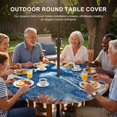 thumbnail image 3 of Round Outdoor Tablecloth with Umbrella Hole and Zipper, Blue Coastal Jellyfish Tablecloth with Elastic Waterproof, Nautical Orange Coral Starfish Patio Table Covers for 36" - 44" Picnic Pool Tables, 3 of 9