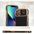 thumbnail image 2 of for iPhone 15 Plus Case 6.7 inch,Cute Curly Wave Frame Case with Love Heart Pattern,Luxury Plating Edge Full Camera Protection Shockproof Phone Case for Women Girls-Black, 2 of 16